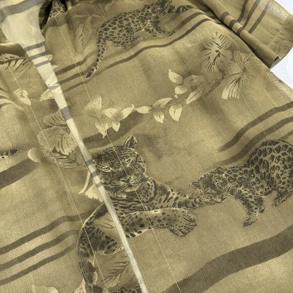 Joseph Ribkoff Cheetah Sheer Open Front Short Sleeve Blouse Top - Tan Wms 12 - Picture 5 of 13